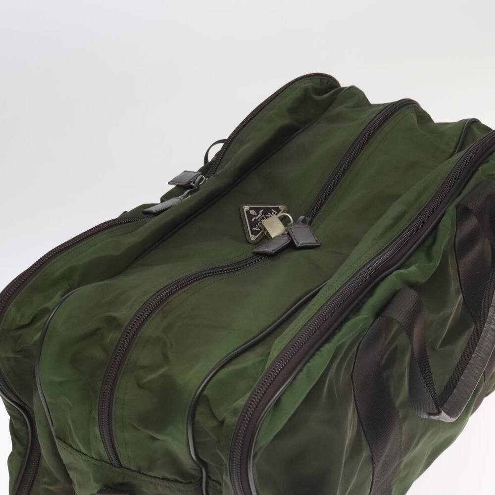 PRADA Boston Bag Nylon Khaki Silver - Picture 6 of 16